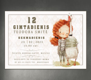 sveikinimas, kvietimas, atvirukas vertikalus