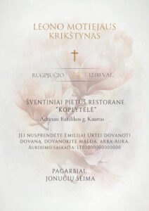 Magnolija. Krikštynų kvietimas 2 dalių